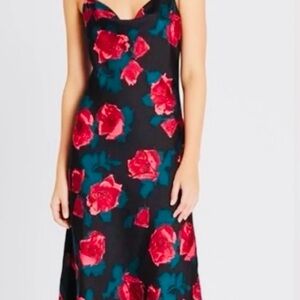 PAIGE Black and Red Floral Dress